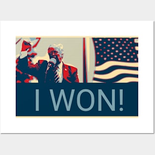 Donald Trump - I Won - Shepard Fairey style design Posters and Art